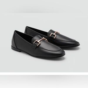 Mango Black leather loafer